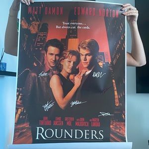 AUGHTOGRAPED ROUNDERS POSTER with certificate of authenticity